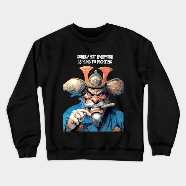 Puff Sumo: Surely not everyone is kung fu fighting on a dark (Knocked Out) background Crewneck Sweatshirt by Puff Sumo